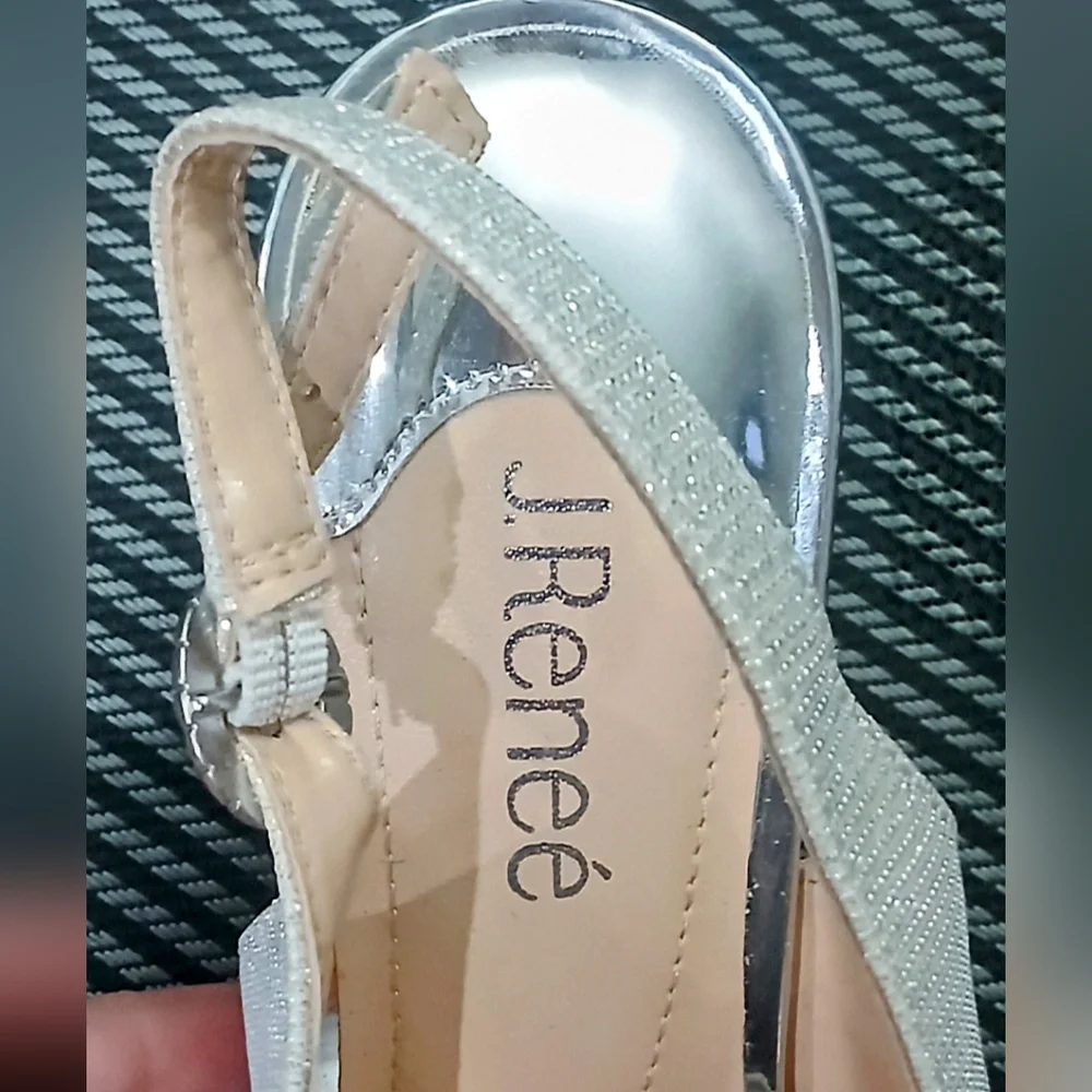 J. Renee SILVER Gabino Pointed Toe w/ BOW, Slingback Pumps *Sz 9.5* NEW, no Tags - Picture 7 of 16